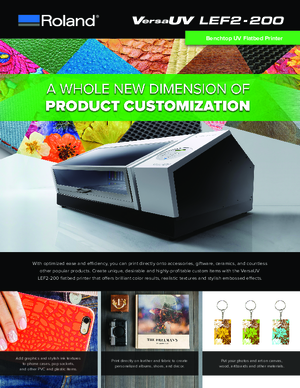 Brochure For Roland DGA VersaUV LEF 200 Flatbed UV Printer Hardware