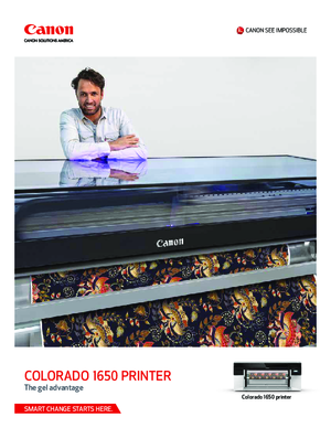 Brochure For Canon Colorado 1650 UVgel Printer Hardware