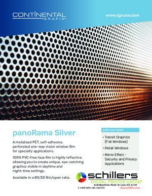 Data Sheet For Continental Grafix panoRama Silver Window Perf Print Media