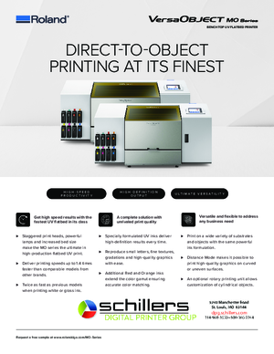 Data Sheet For Roland DGA MO Series VersaOBJECT DTO Printer